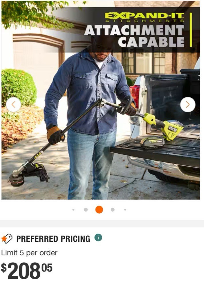 NEW RYOBI 40V Brushless 16" Carbon Fiber Attach Ready String Trimmer -TOOL ONLY