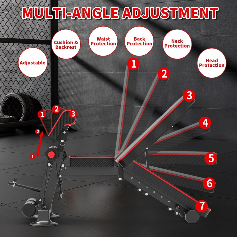 Adjustable Weight Bench - Utility workout Benches for Exercise, Free Installa...