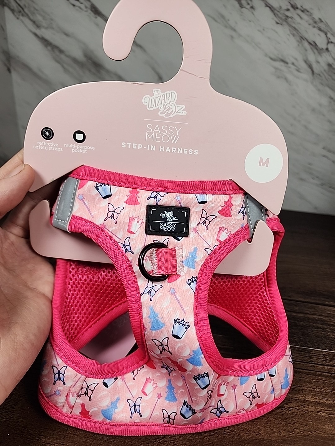 ☆LOOK☆ ~Sassy Meow The Wizard Of Oz Step In Cat Harness PINK Size Medium ☆NWT☆