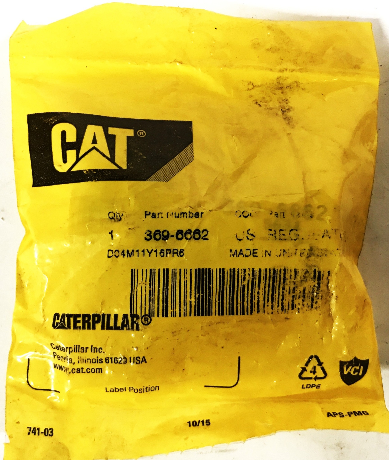 Caterpillar OEM Fuel Regulator 369-6662 NOS
