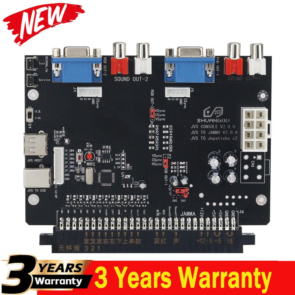 JVS to JAMMA & JVS to USB Converter Board Support Gamepad Gaming Controller USB