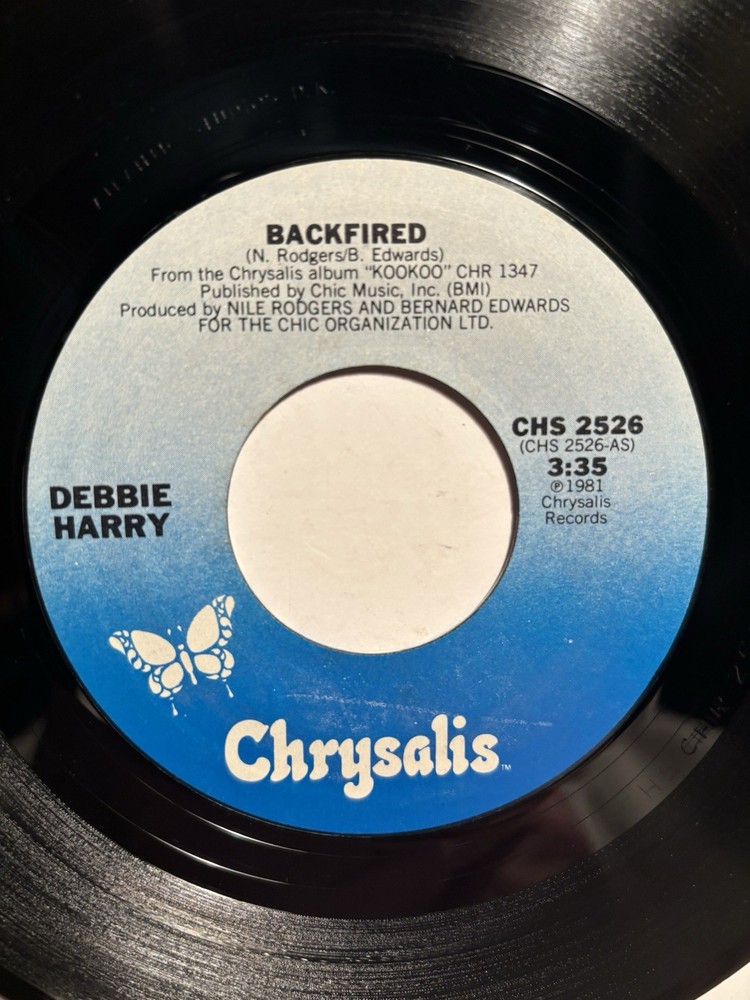 Debbie Harry “Backfired” Chrysalis 7” 45 Strong VG+