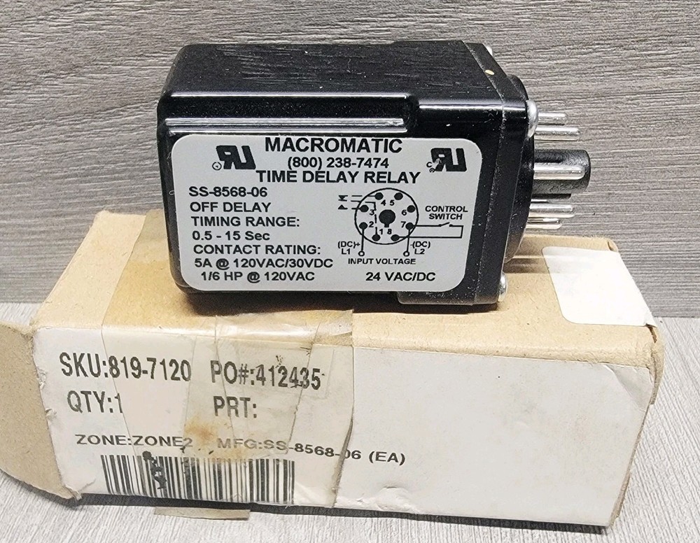 MACROMATIC TIMEDELAY RELAY SS-8568-06