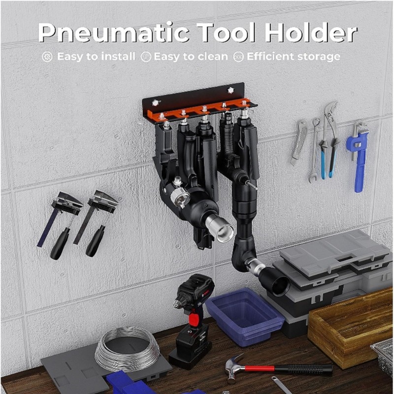 Secure Pneumatic Tool Storage Walls Mount Heavy Five Position organizers