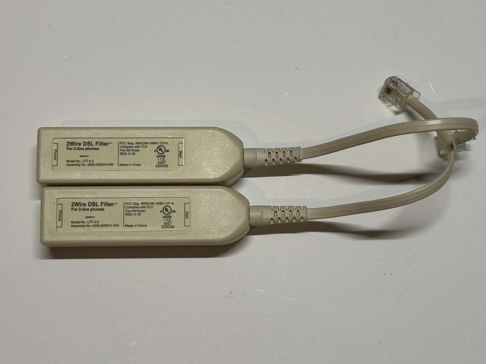 2x 2Wire DSL Filter For 2-Line Phones LFT 4-2 Digital Line Loop Two Line