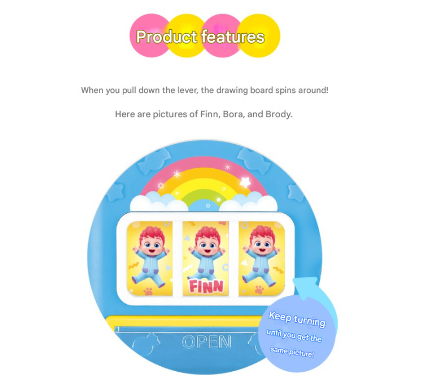 Pinkfong Bebefin Singing Vending Machine LED Light Play Set Kid Interactive Toy
