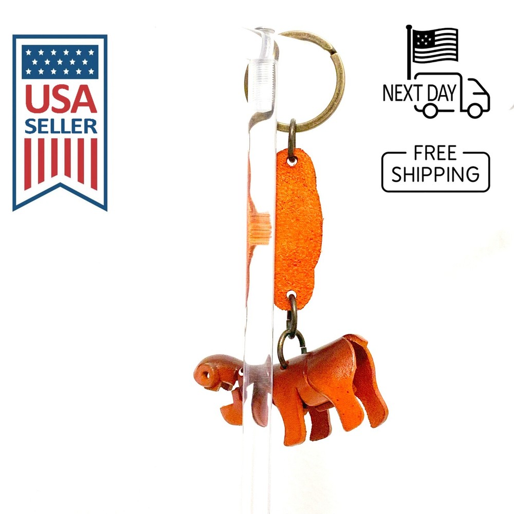 Hippo Handmade Leather Keyring