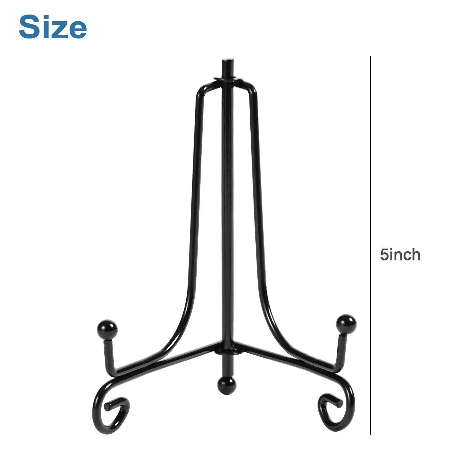4 PCS 5" Iron Easel Classic Display Stand Plate Holders Picture Photo Frame Rack