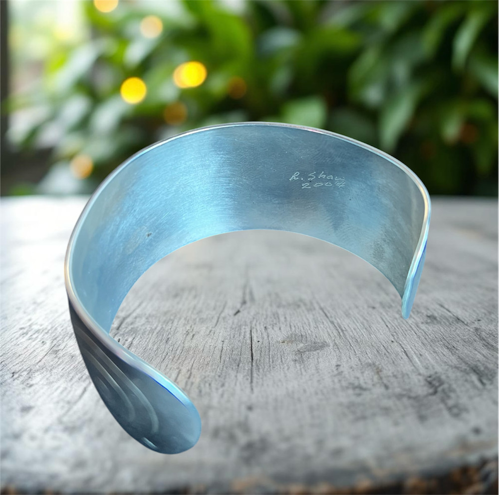 Sterling silver wide cuff bracelet