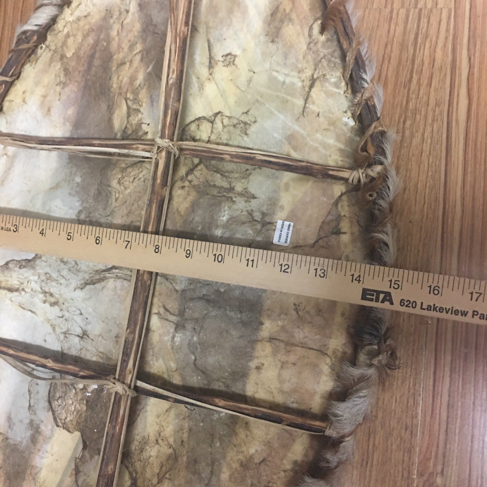 African Maasai Cowhide Shield And Knife Tribal Kenya Ethnic Painted Masai 30x16”