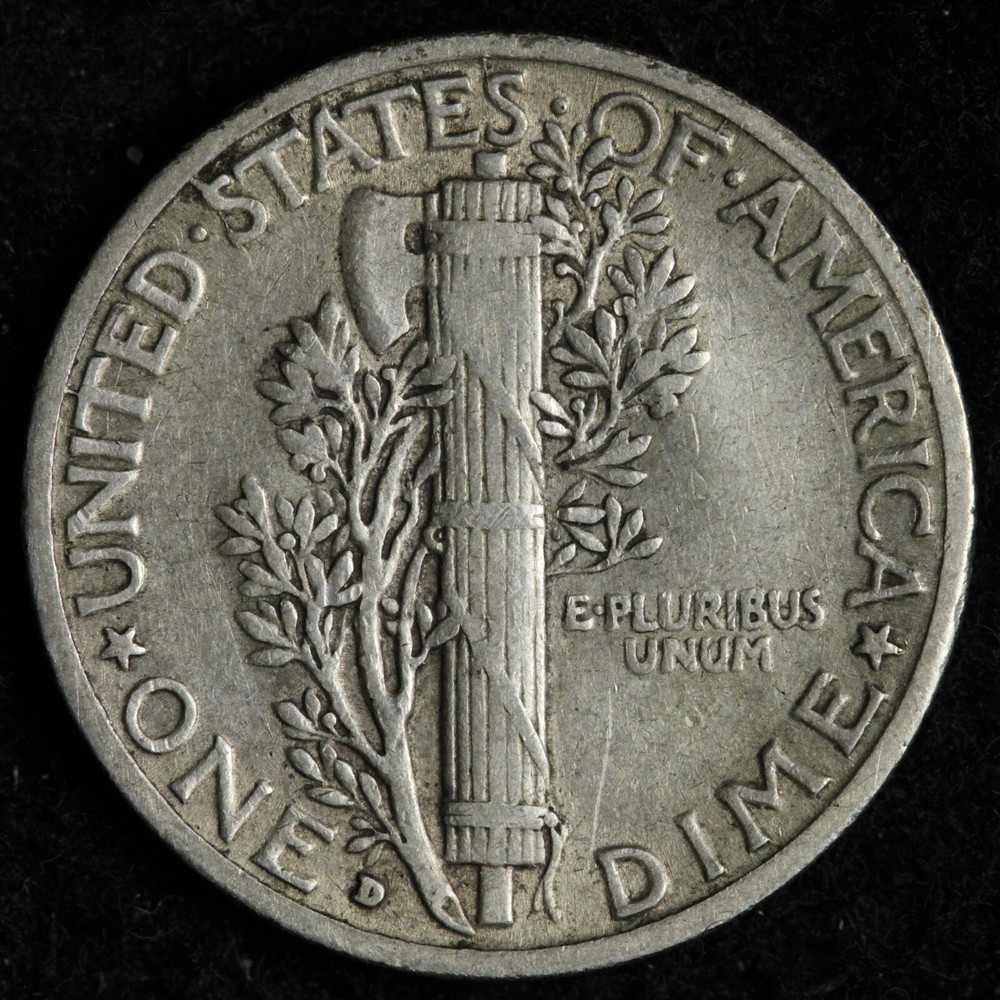 1931-D Mercury Silver Dime XF+ E258 GTEM