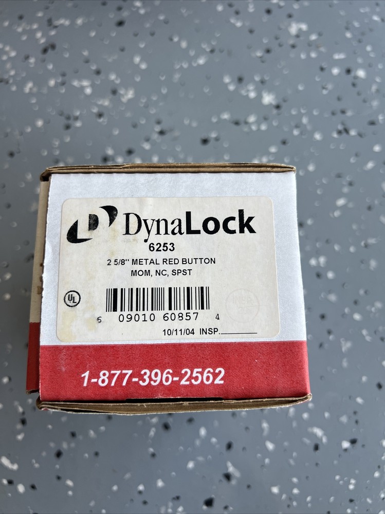 Dynalock 6253 PALM SWITCH Red Push Button New!!