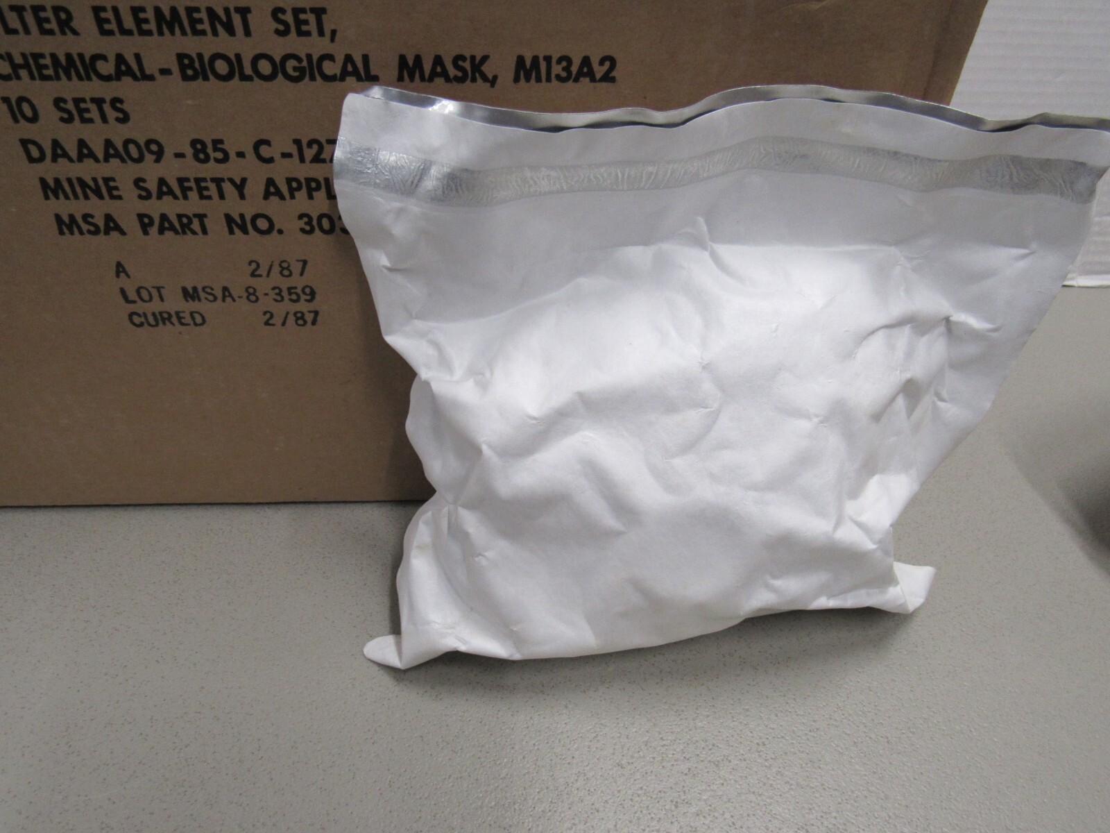 US M17 A1 A2 Gas Mask Filter Set MSA Mine Safety Appliance NOS 1987