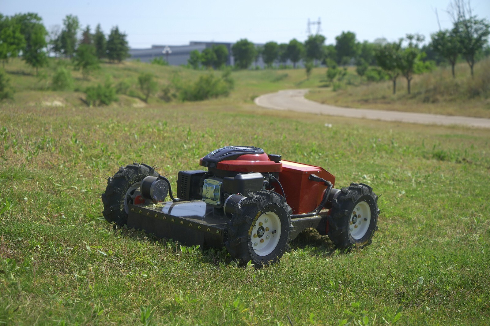 Remote control lawn mower with adjustable mowing height Limited time offer