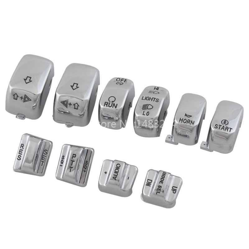 Chrome Hand Control Switch Housing Button Caps For Harley Electra Glide 96-13