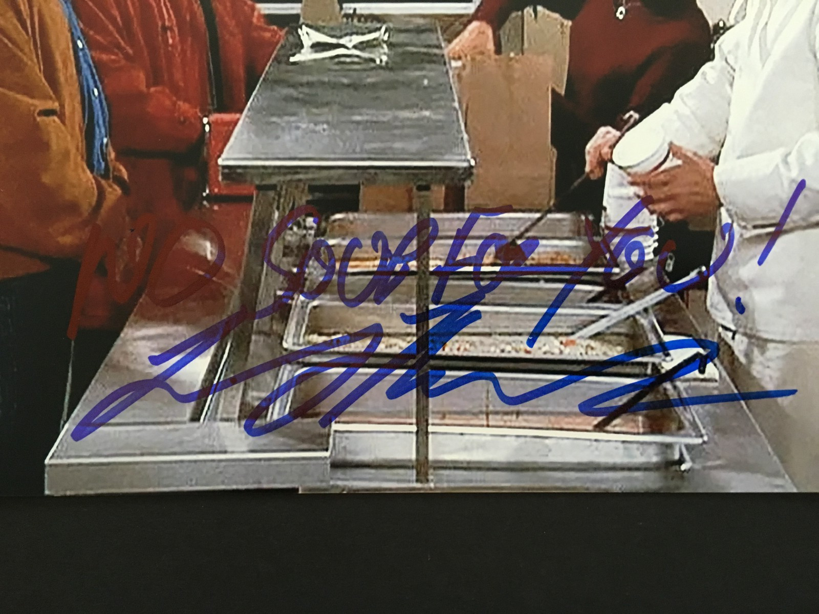 LARRY THOMAS "SOUP NAZI" AUTOGRAPHED " NO SOUP FOR YOU" 8 X 10 PHOTO