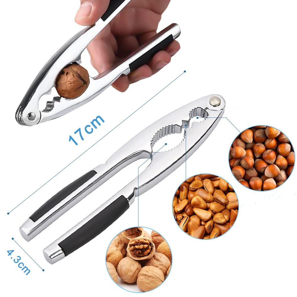 LEFJUBAW Nut Crackers Nutcracker for Walnuts, Tool Nuts, 17cm, Black
