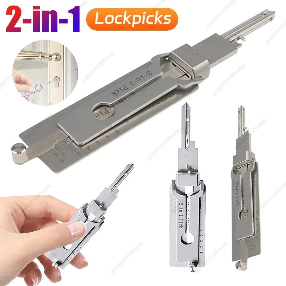 Key Decoder 2 In 1 Portable Lock Picking Set Hook And Pickup Tool Kit Ergonomic