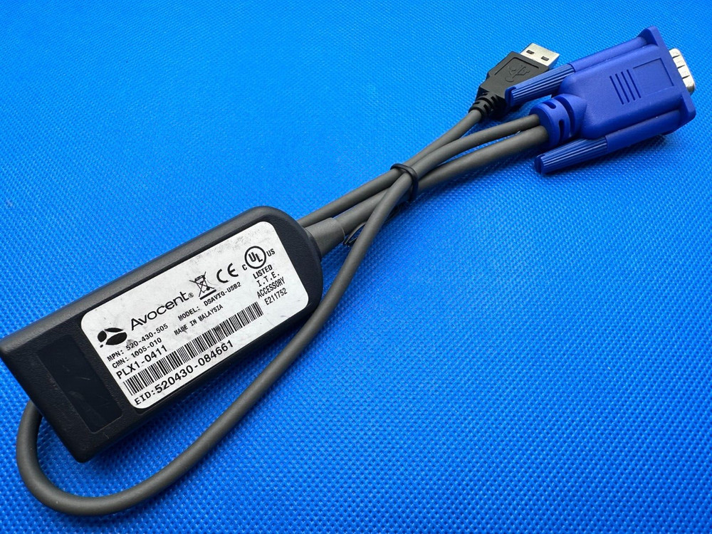Avocent DSAVIQ-USB2 PLX1-0411 KVM Server Interface Cable Module 520-430-505