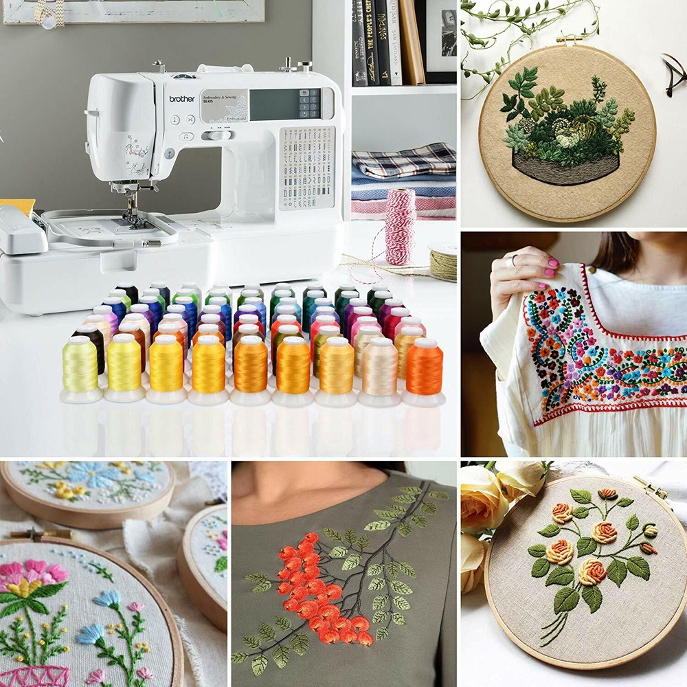 63 Colors Polyester Embroidery Machine Thread Kit 500M Every Spools