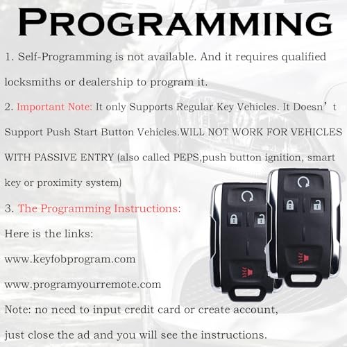 Keyless Entry Remote Start Control Key Fob Replacement Fits for Chevy
