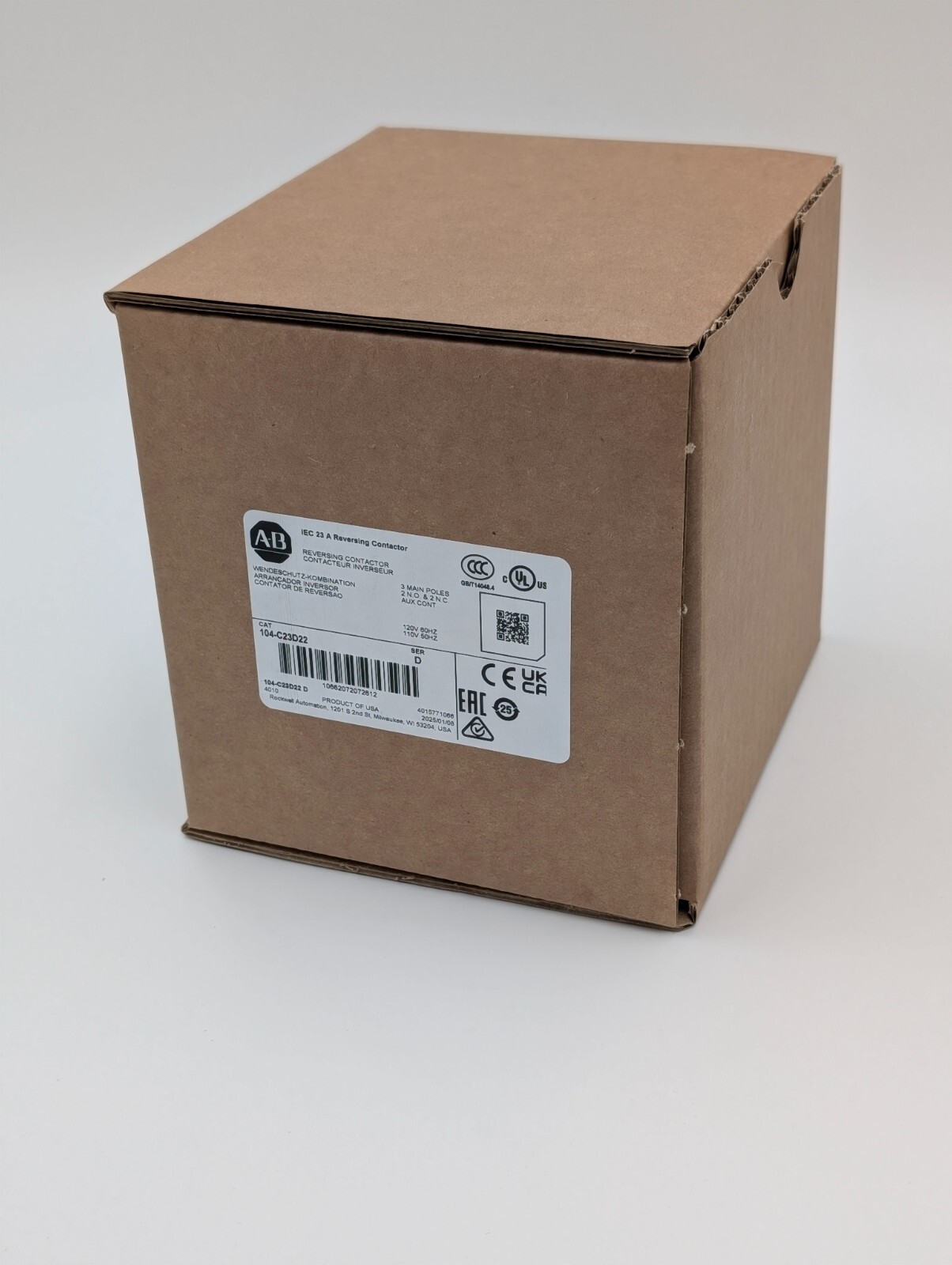 Allen Bradley 104-C23D22 Reversing Contactor 23A 110V 50 Hz / 120V 60 Hz. NEW