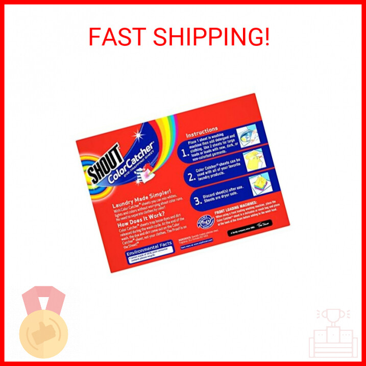 Shout Color Catcher, Dye-Trapping Sheets, 24 Sheets
