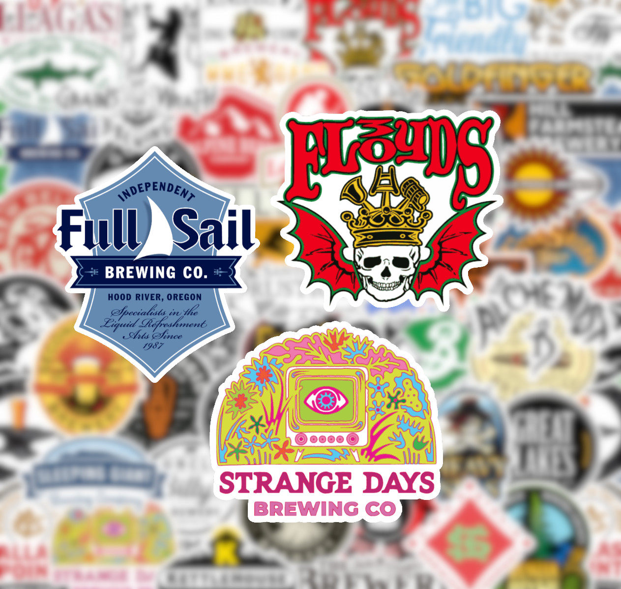 25/50 Craft Beer Sticker Pack - Matte Vinyl - Brewery Microbrew Ale