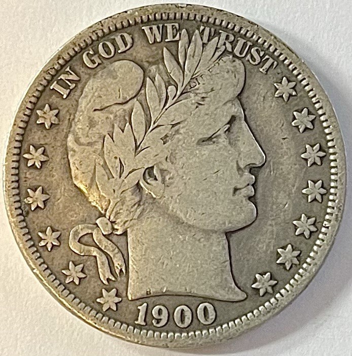 1900 O BARBER HALF DOLLAR VF DETAILS