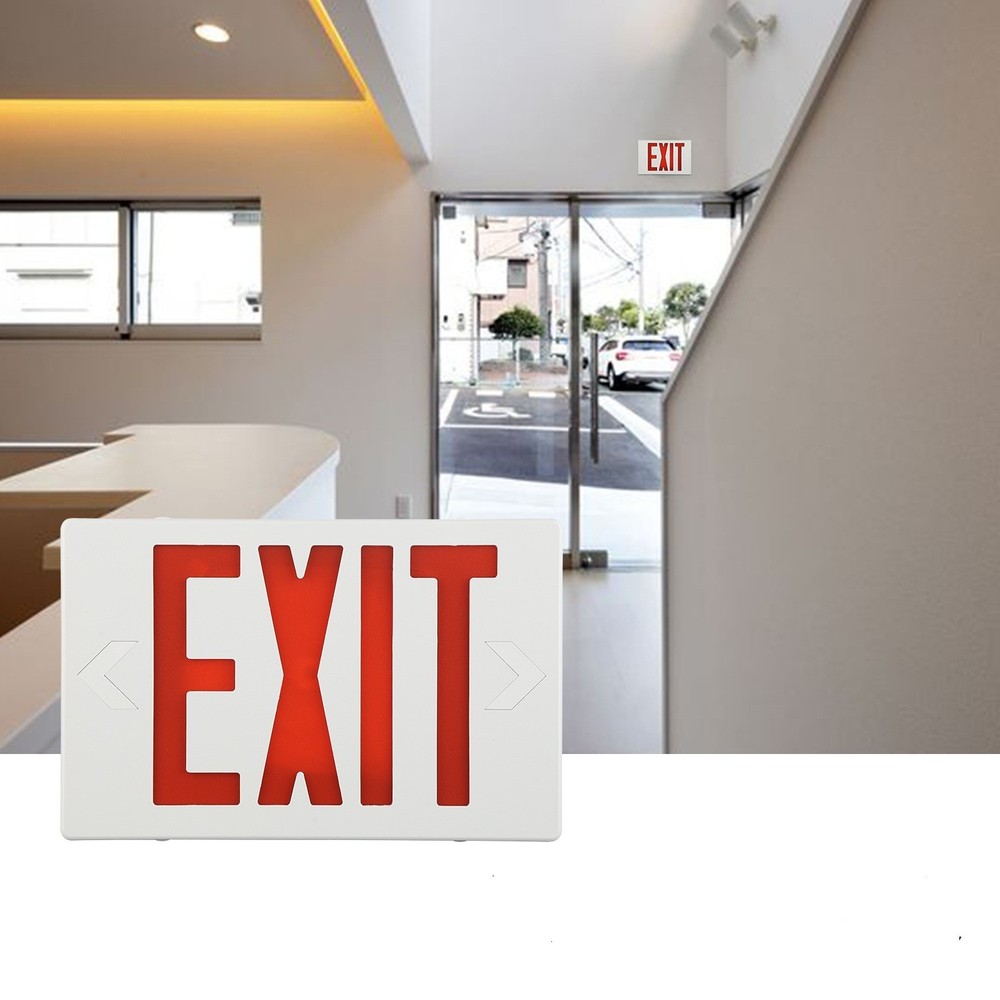 UL Listed 18 Packs Red Led Exit Sign & Exit Light with Battery Backup Combo.