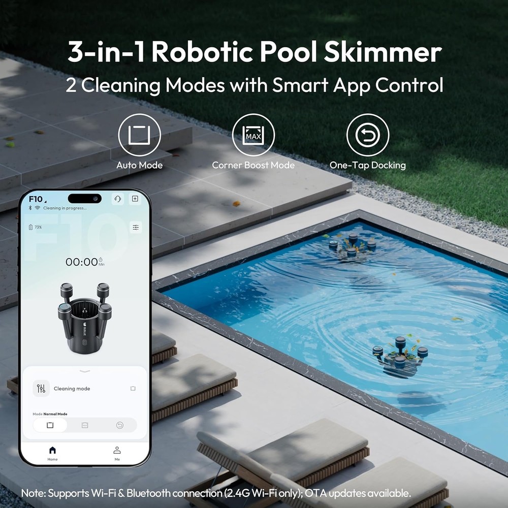 BuVortex V5 Robotic Surface Skimmer Pool Cleaner, App Control, AI Navigation, 5L