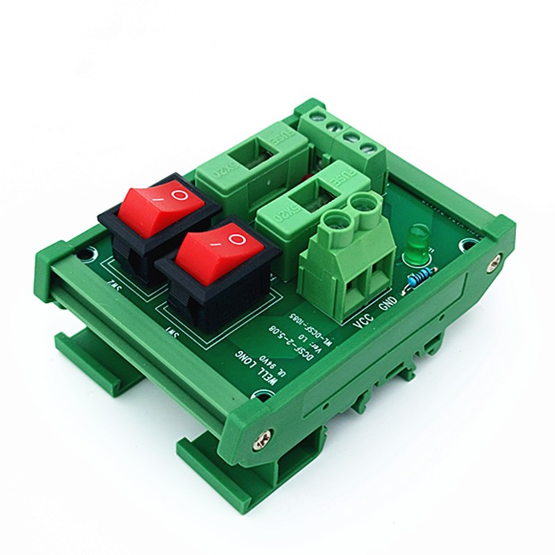 DIN Rail Mount 2 Position Switch DC Power Distribution Strip Module Fuse Splitte