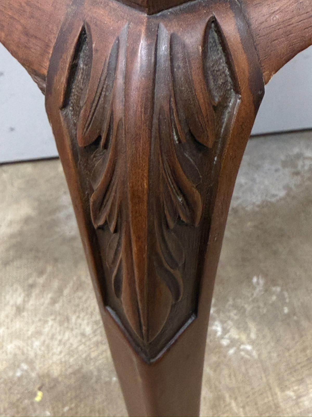 antique french walnut game table handkerchief carved stand card 1800s