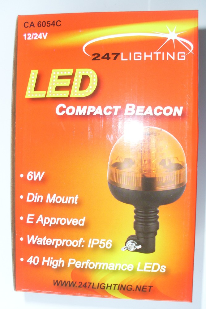 LED COMPACT BEACON 12/24VOLT CA6054C - E APPROVED 3 FLASHING PATTERNS
