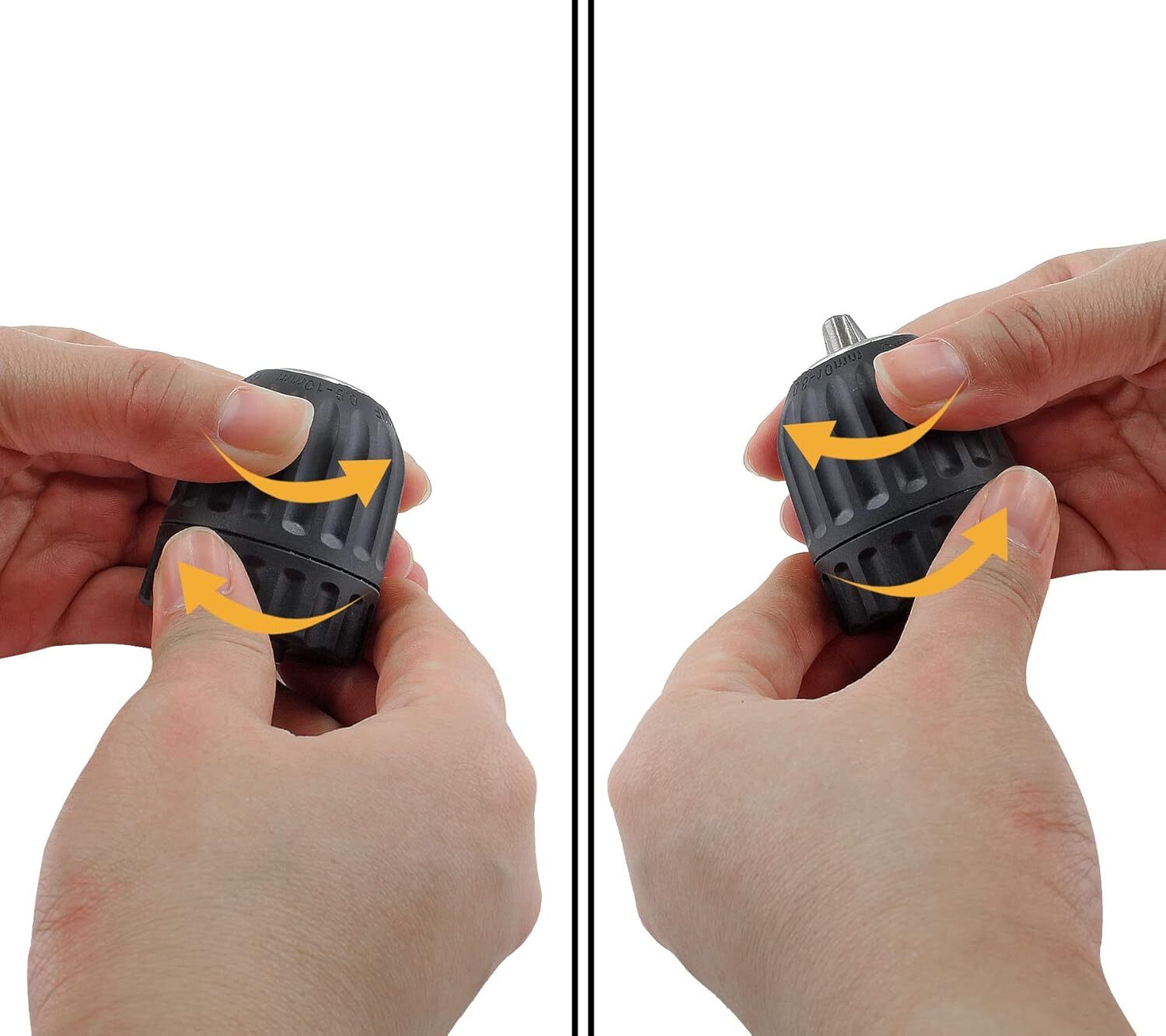 3/8" Keyless Drill Chuck Adapter with 1/4" Hex Shank for Impact Drivers