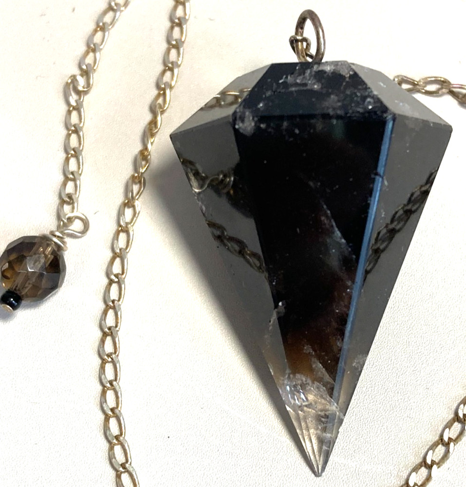 Faceted Smoky Quartz Pendulum for Divination and Dowsing NOS