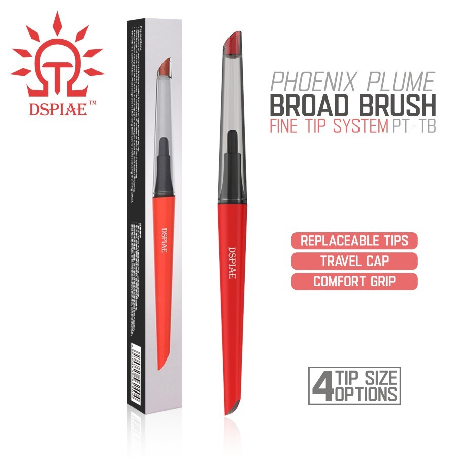 DSPIAE: Broad Brush - Replaceable Flat Tip Brushes - Interchangeable Tips PT-TB