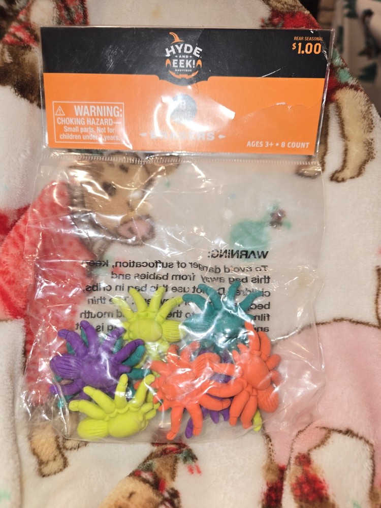 Halloween Erasers 3D Spiders