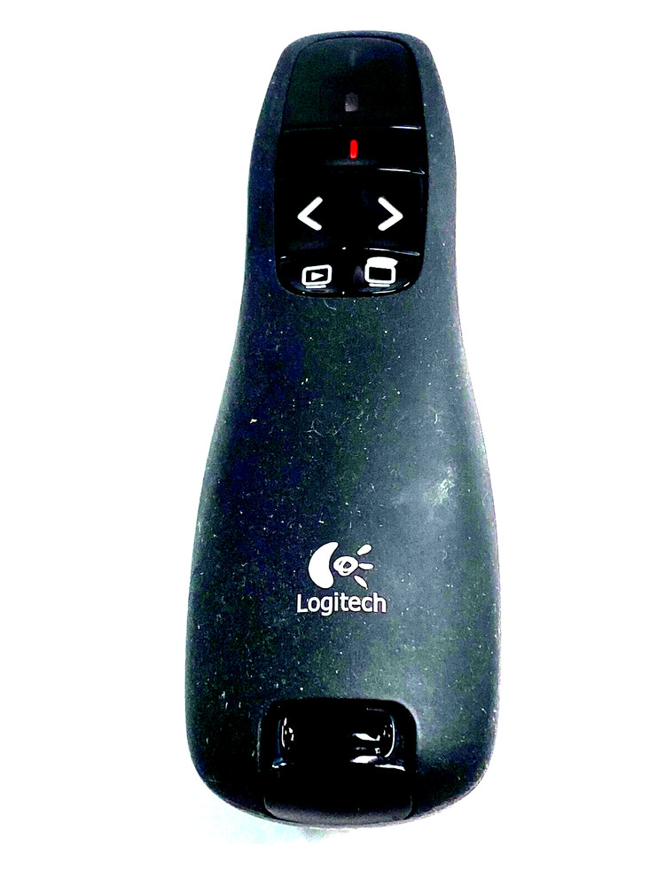 Logitech R400 Presentation Pointer-Wireless-Laser-Radio Freq-Black-USB