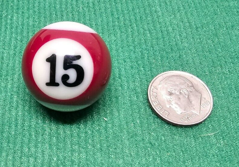 Replacement Mini Billiards Pool Ball 1" Ball Number #15 Stripe Red Tiny