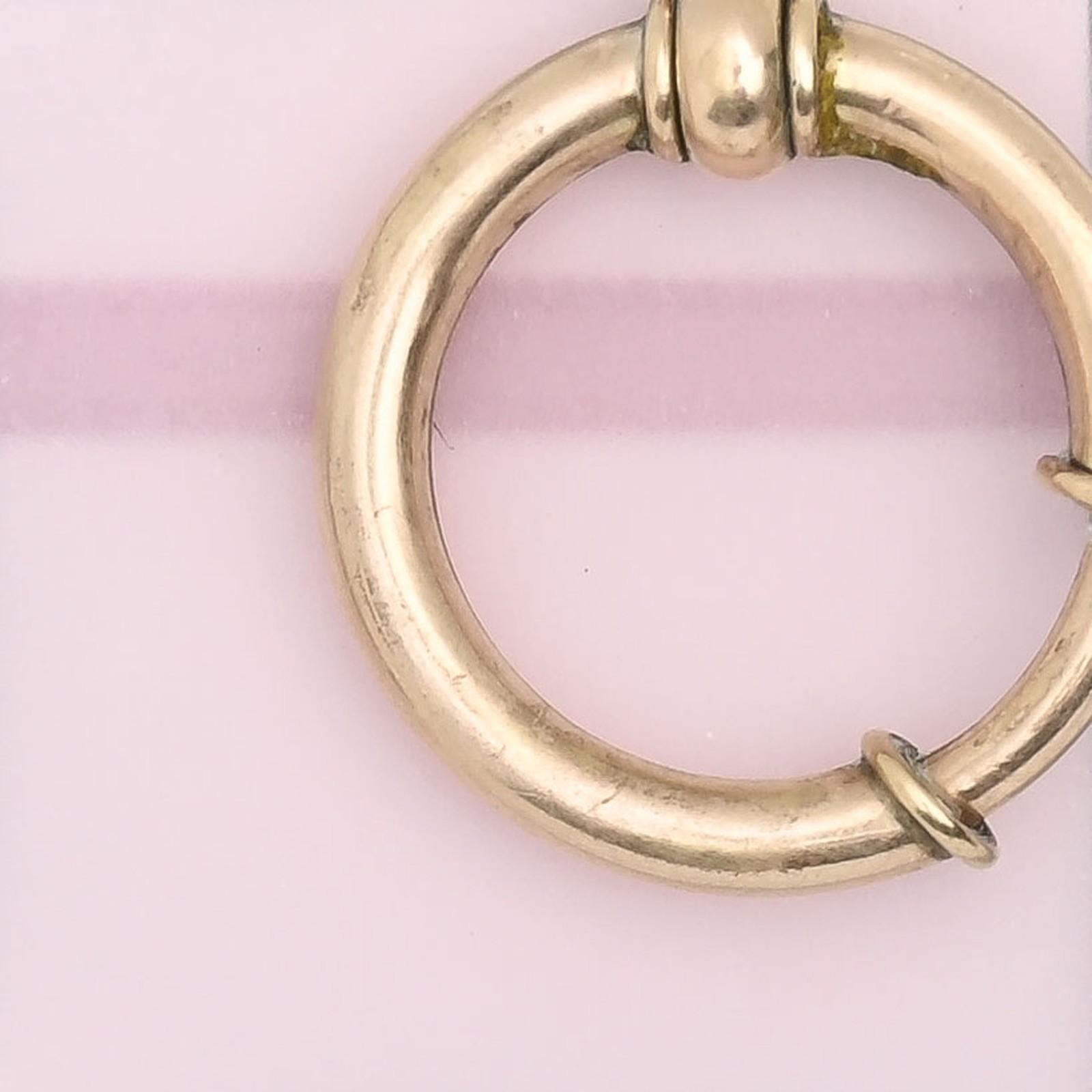 Antique Victorian Gold Filled OVERsized Spring Ring Clasp for Charm Pendant