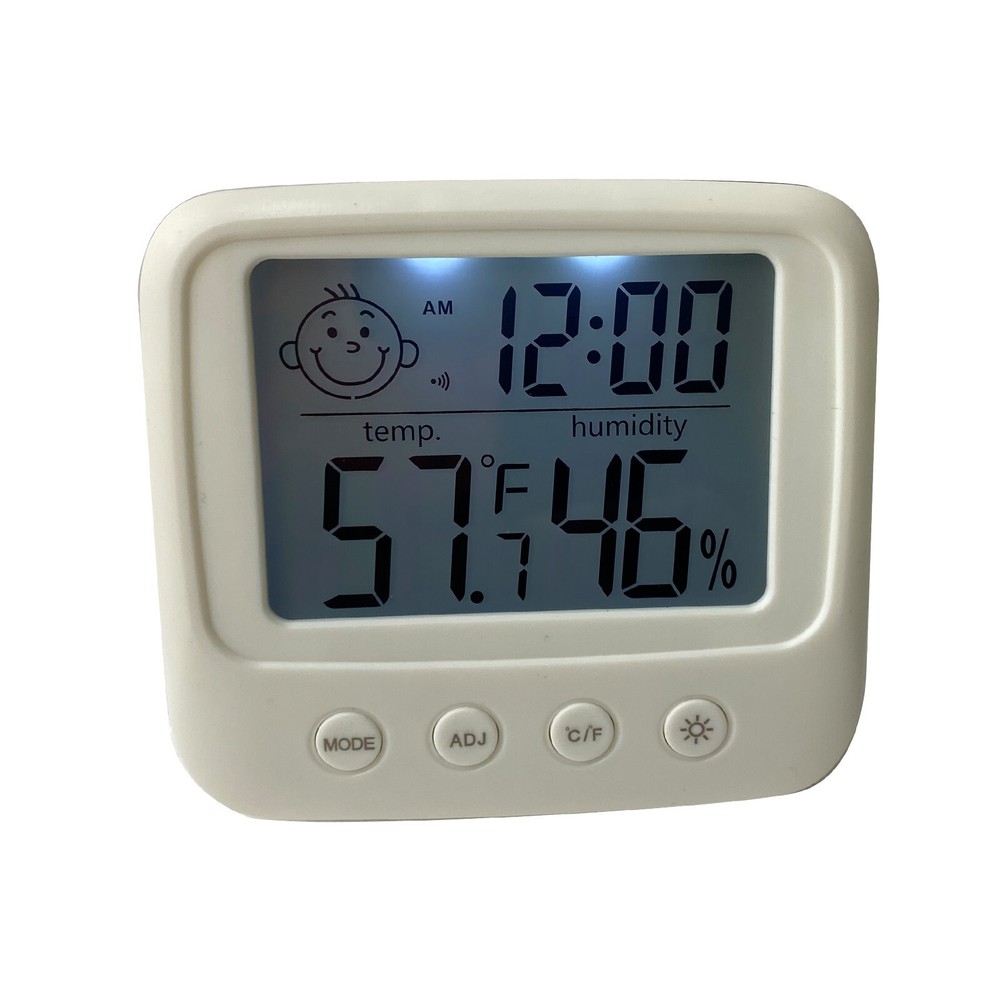 Electronic Indoor Thermometer Hygrometer Digital LCD Time Humidity Temperature