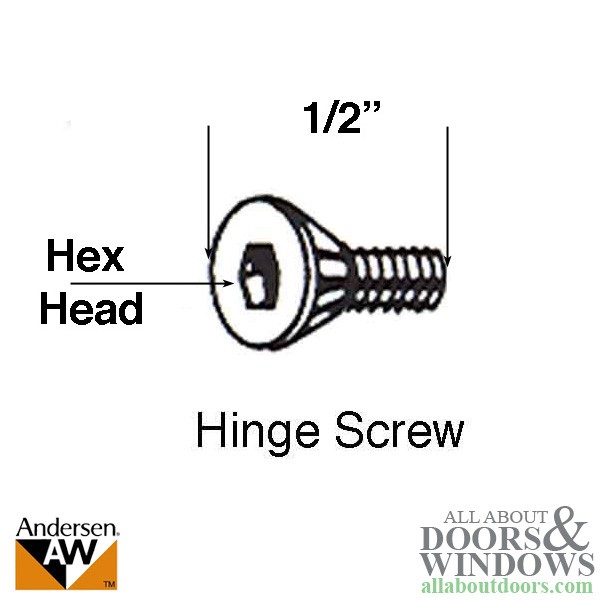 Andersen Hinge Screw For Adjustable Hinges Single Andersen Hinge Screw