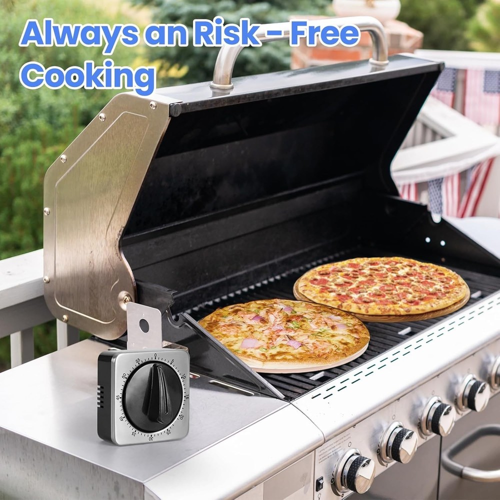 Mechanical Kitchen Timer Magnetic Stainless Steel Visual Countdown Cooking Alarm