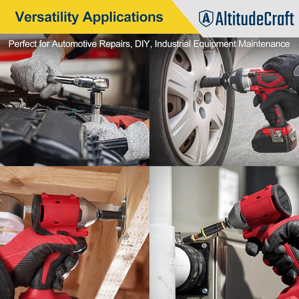 4-Pack Low Profile Impact Socket Adapter Set, Drive Reducing Ratchet Adapter Set