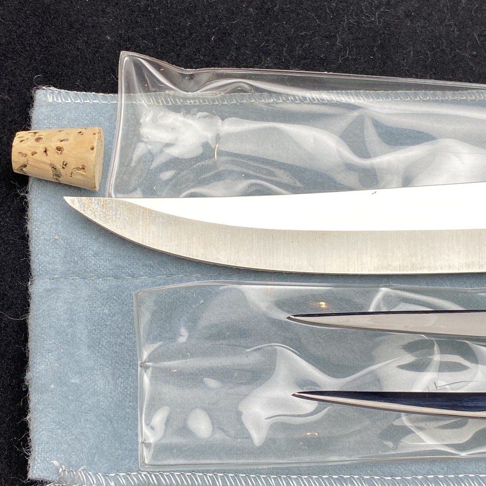 2 pc Prestige Stainless by Imperial Silver Dawn SHARP Carving Set w Storage