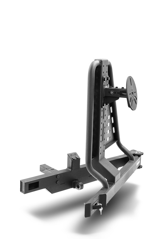 Go Rhino HC200T Swing-A-Way Hitch Mounted Tire Carrier with Lockable Latch