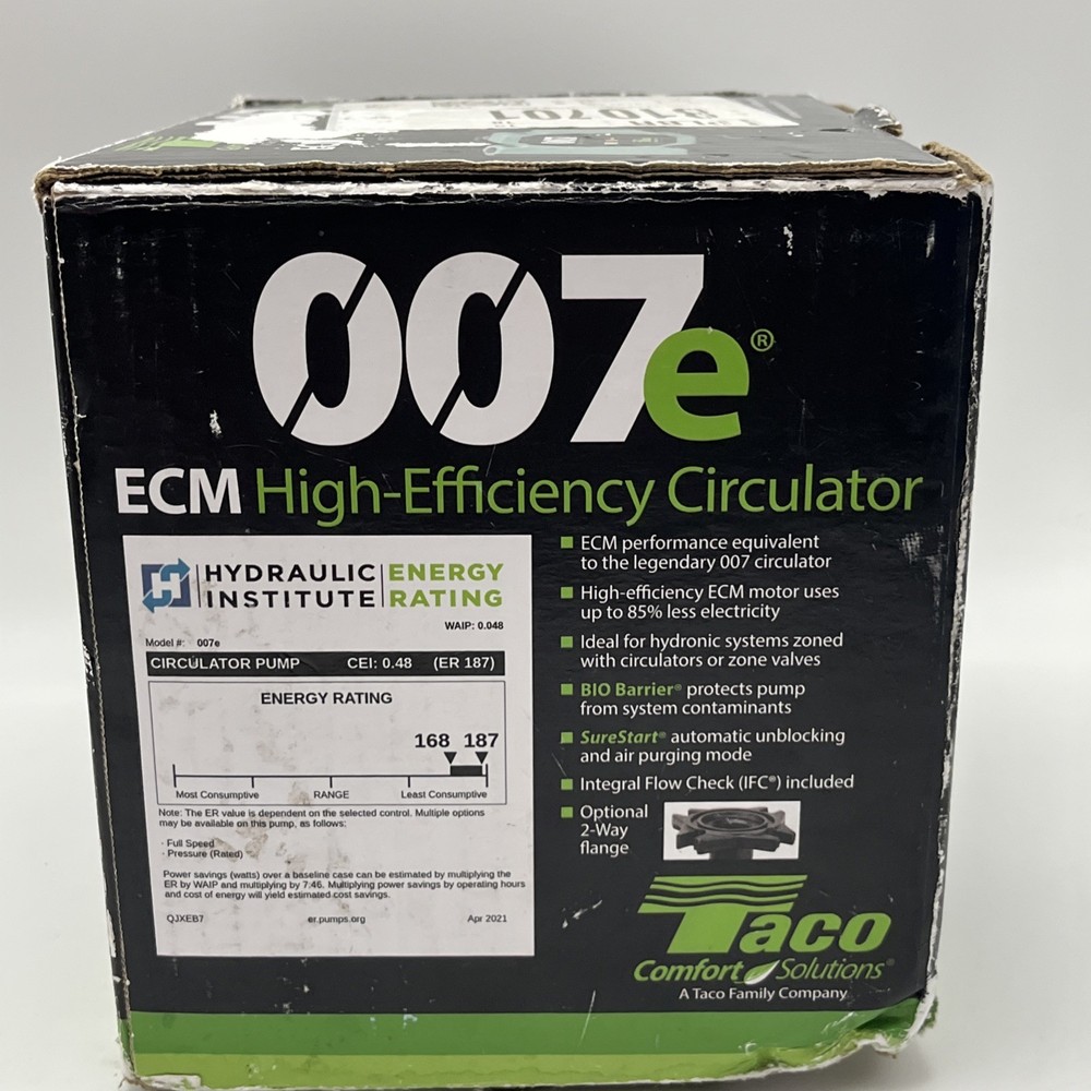 UNTESTED Taco 007e ECM High Efficiency Variable Speed Circulator Pump A30