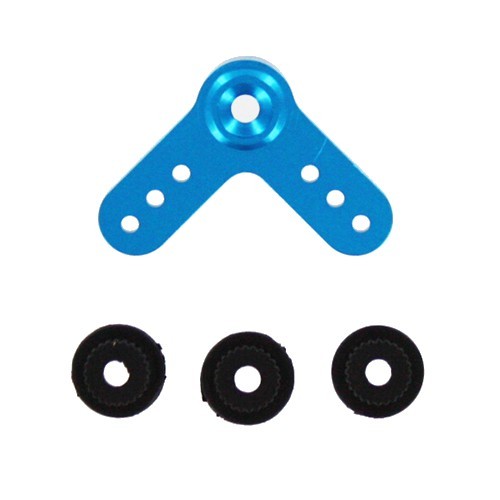 80236B BLUE ALUMINUM SERVO ARM L-SHA