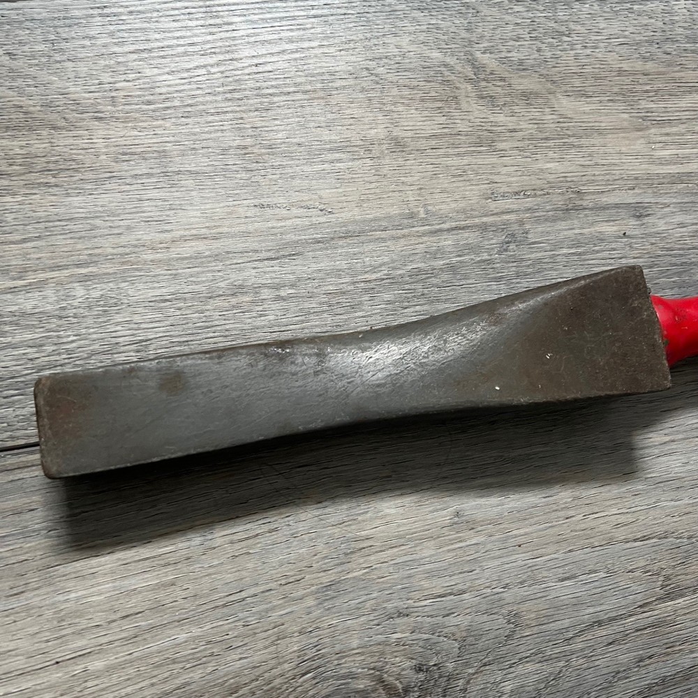 Vintage Crystolon Rectangular Metal Block File Knife Sharpener Red Handle